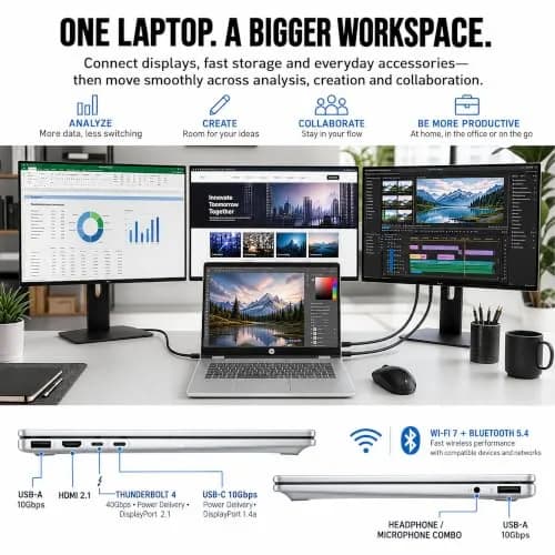 HP OmniBook 7 X Flip 16-inch 2-in-1 Laptop | 3K OLED, Intel Ultra 7, 32GB RAM, 2TB SSD thumbnail 8