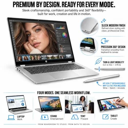 HP OmniBook 7 X Flip 16-inch 2-in-1 Laptop | 3K OLED, Intel Ultra 7, 32GB RAM, 2TB SSD thumbnail 9