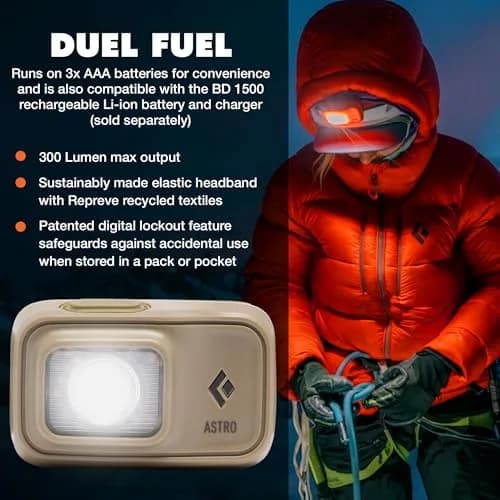 BLACK DIAMOND Astro 300 Headlamp | AAA Powered, Dimmable, Weather Resistant thumbnail 2