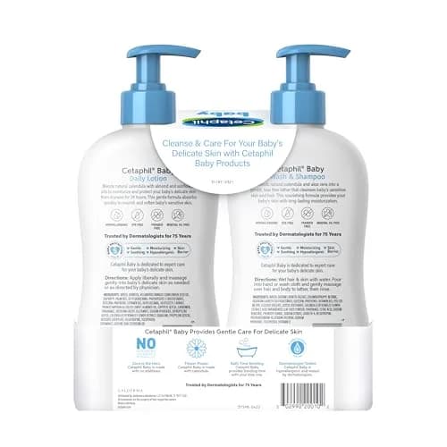 Cetaphil Baby Wash & Shampoo Plus Body Lotion 13.5 Fl Oz (Pack of 12) | Gentle Head to Toe Hydration for Sensitive Skin thumbnail 7
