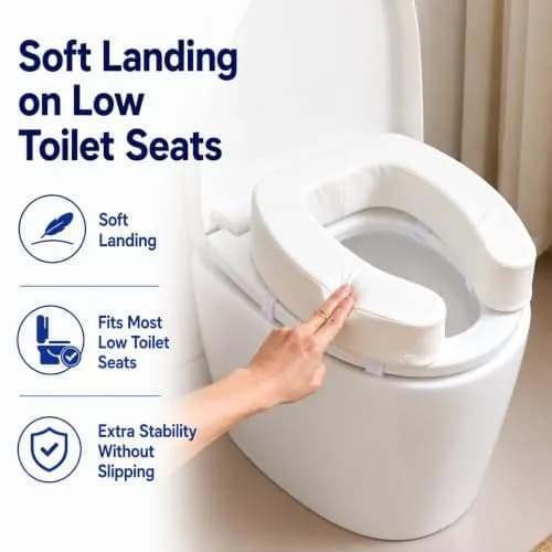 PAZ WEAN Padded Raised Toilet Seat Riser with Soft Foam Cushion 7.6 cm (3 Inches) | Comfortable Height for Easier Sitting & Standing thumbnail 4