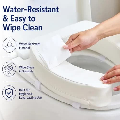 PAZ WEAN Padded Raised Toilet Seat Riser with Soft Foam Cushion 7.6 cm (3 Inches) | Comfortable Height for Easier Sitting & Standing thumbnail 6
