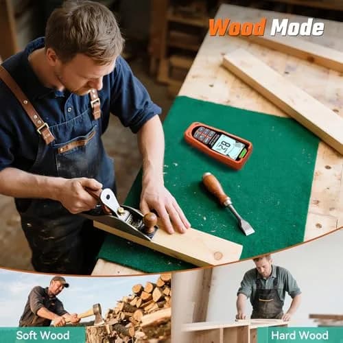 RDINSCOS Pinless Moisture Meter MT35, 6 Modes for Wood, Drywall, Concrete | 19mm Depth, Rechargeable thumbnail 5
