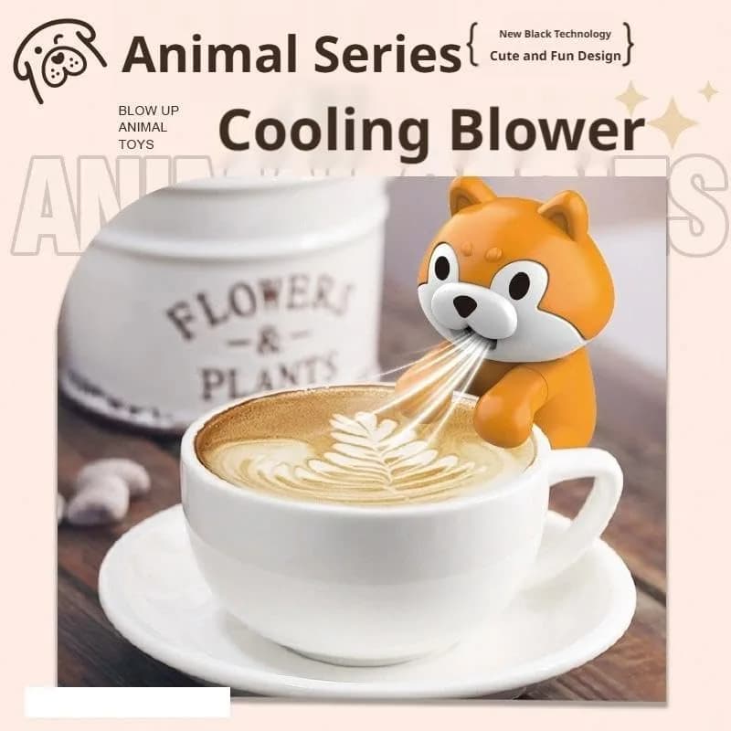 Generic Cute Dog Animal Mini Fan 6.5cm (2.56in) | Clip-On Beverage Cooler for Coffee & Soup thumbnail 5