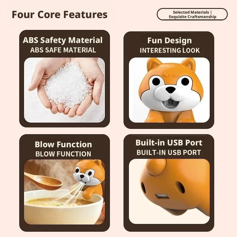 Generic Cute Dog Animal Mini Fan 6.5cm (2.56in) | Clip-On Beverage Cooler for Coffee & Soup thumbnail 8