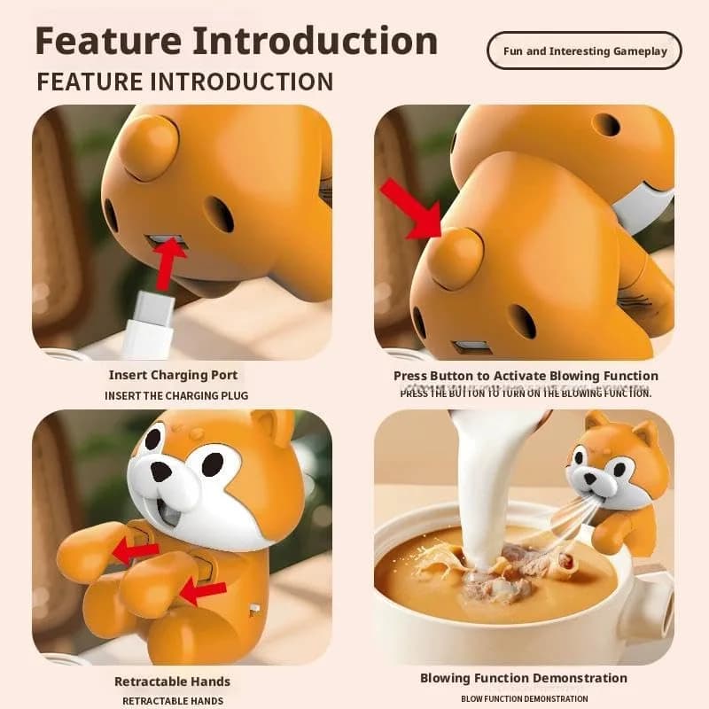 Generic Cute Dog Animal Mini Fan 6.5cm (2.56in) | Clip-On Beverage Cooler for Coffee & Soup thumbnail 11