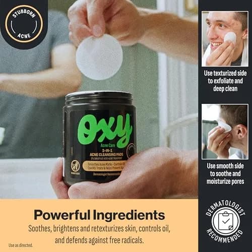 Oxy 3-IN-1 Acne Facial Cleansing Pads 90 Pads | Maximum Strength 2% Salicylic Acid for Acne & Oil Control thumbnail 4