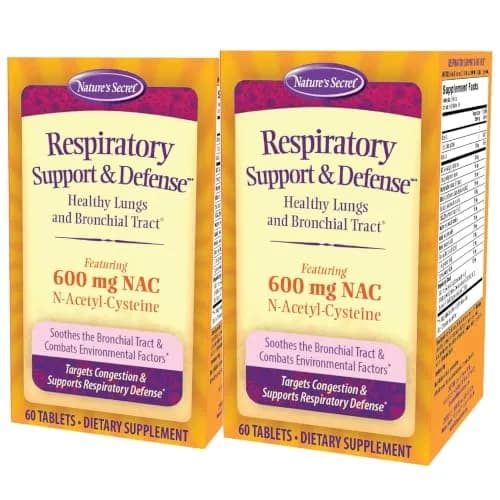 Nature's Secret Respiratory Support & Defense + NAC 90 Count (Pack of 2) | Supports Lung & Bronchial Wellness thumbnail 1