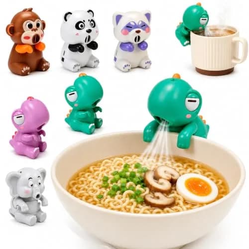 MIZSXF Cute Elephant Cooling Clip-On Mini Fan for Cup & Bowl, 72.6 g (2.56 oz) | 3-Speed Rechargeable Coffee Chiller thumbnail 1