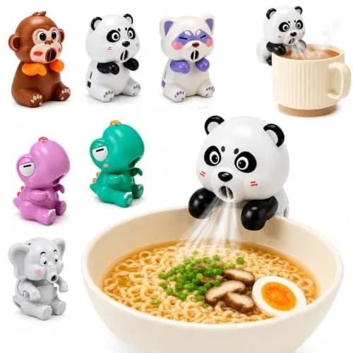 MIZSXF Cute Elephant Cooling Clip-On Mini Fan 8cm (3.15in) | 3-Speed USB Rechargeable for Hot Food & Drinks thumbnail 1