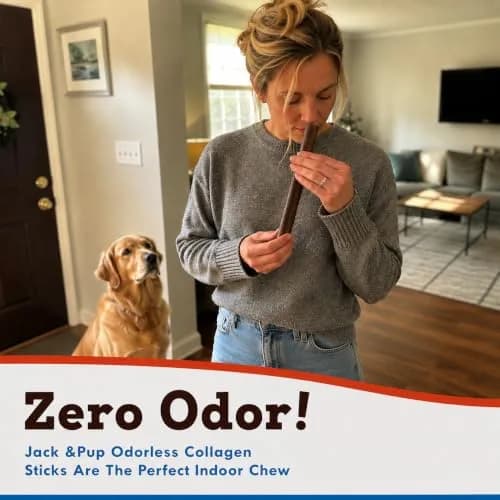Jack&Pup Collagen Sticks for Dogs 15 Count | Long Lasting Beef Collagen Chews for Large Dogs thumbnail 3