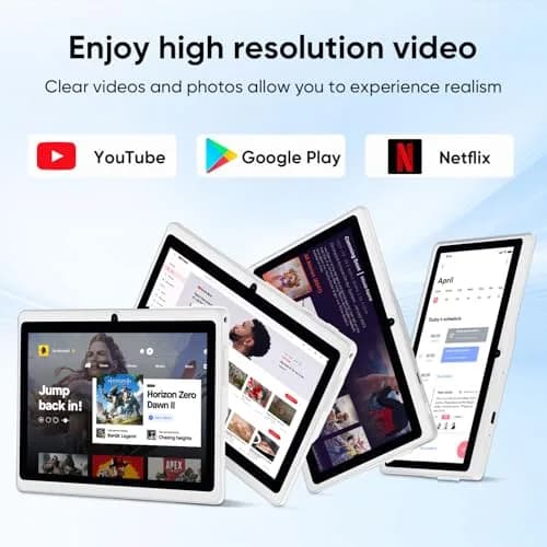 HNVHNV Android Tablet 7 Inch, 6GB RAM 32GB ROM 1TB Expansion | Quad-core Processor, Dual Camera, WiFi, Bluetooth, Parental Control (Blue) thumbnail 4