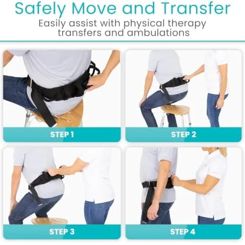 Vive Gait Belt with Handles - Patient Transfer Belt with 7 Padded Handles, 51 Inch Waist (130 cm) thumbnail 8