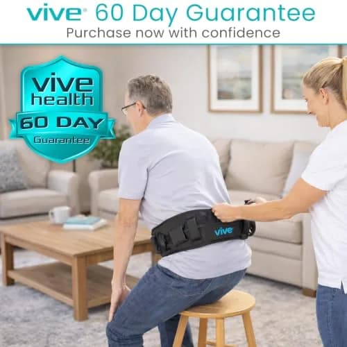 Vive Gait Belt with Handles - Patient Transfer Belt with 7 Padded Handles, 51 Inch Waist (130 cm) thumbnail 9