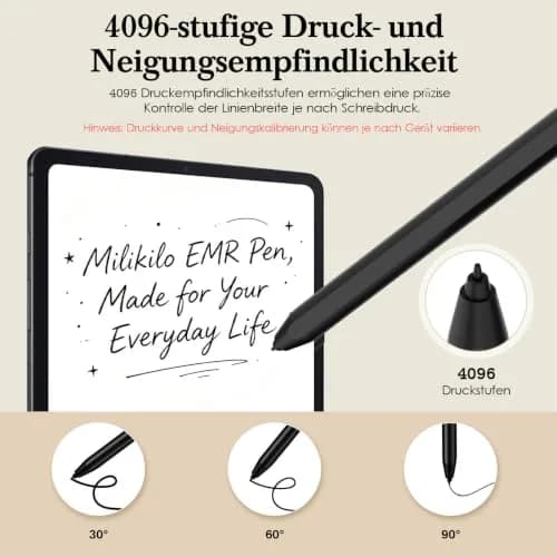 Milikilo Stylus for Remarkable 2/1 Pen | EMR Pen with Flip Eraser, Magnetic, Tilt & Pressure Sensitivity thumbnail 4
