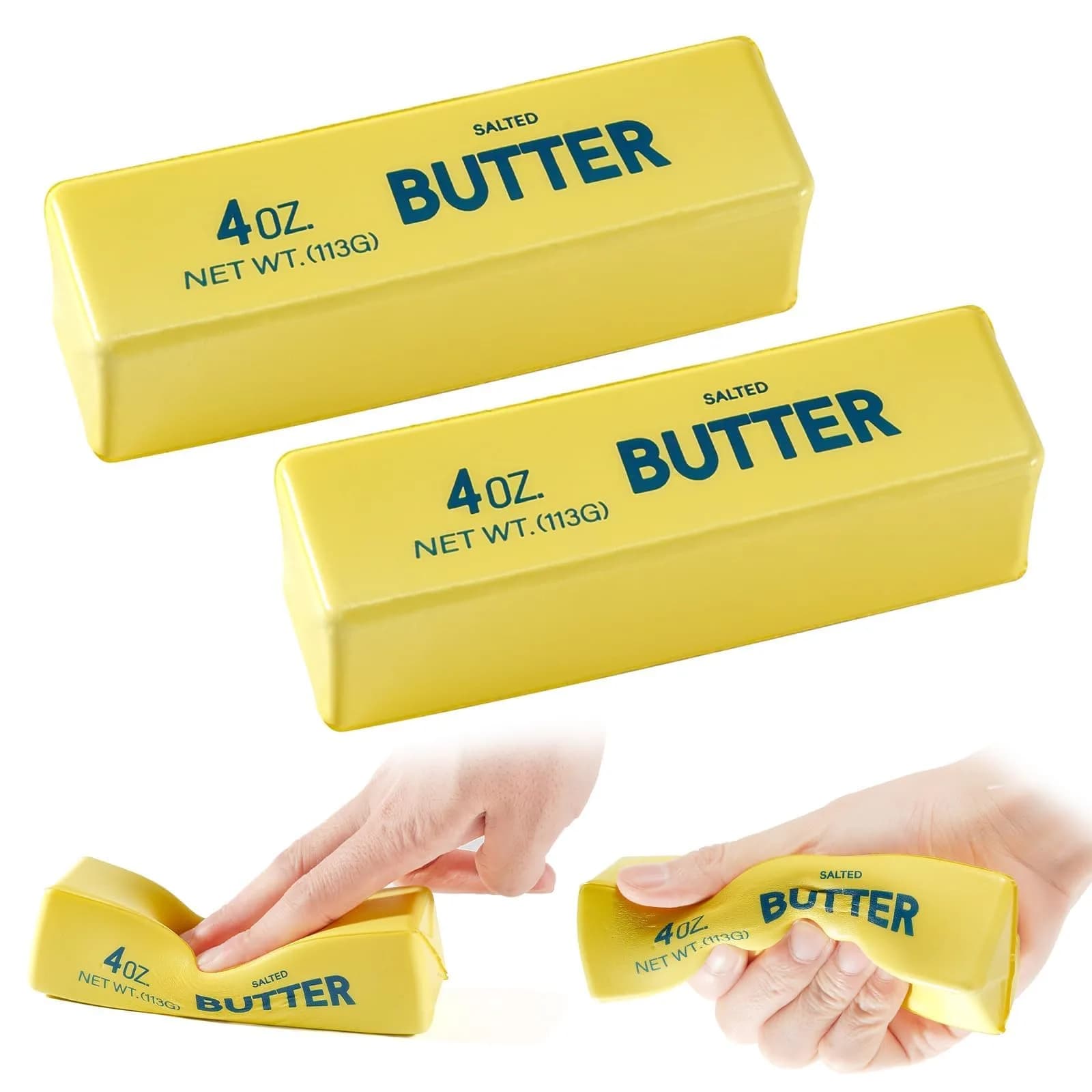 XQOQO Butter Squishy Slow Rising Squeeze Toys 2PCS Yellow | Non-Toxic PU for Kids & Adults