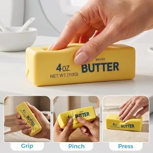 XQOQO Butter Squishy Slow Rising Squeeze Toys 2PCS Yellow | Non-Toxic PU for Kids & Adults thumbnail 3