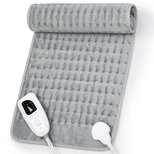 Deepsoon Electric Heating Pad 24x12 Inch Silvergray | 6 Heat Settings & 4 Timer thumbnail 1