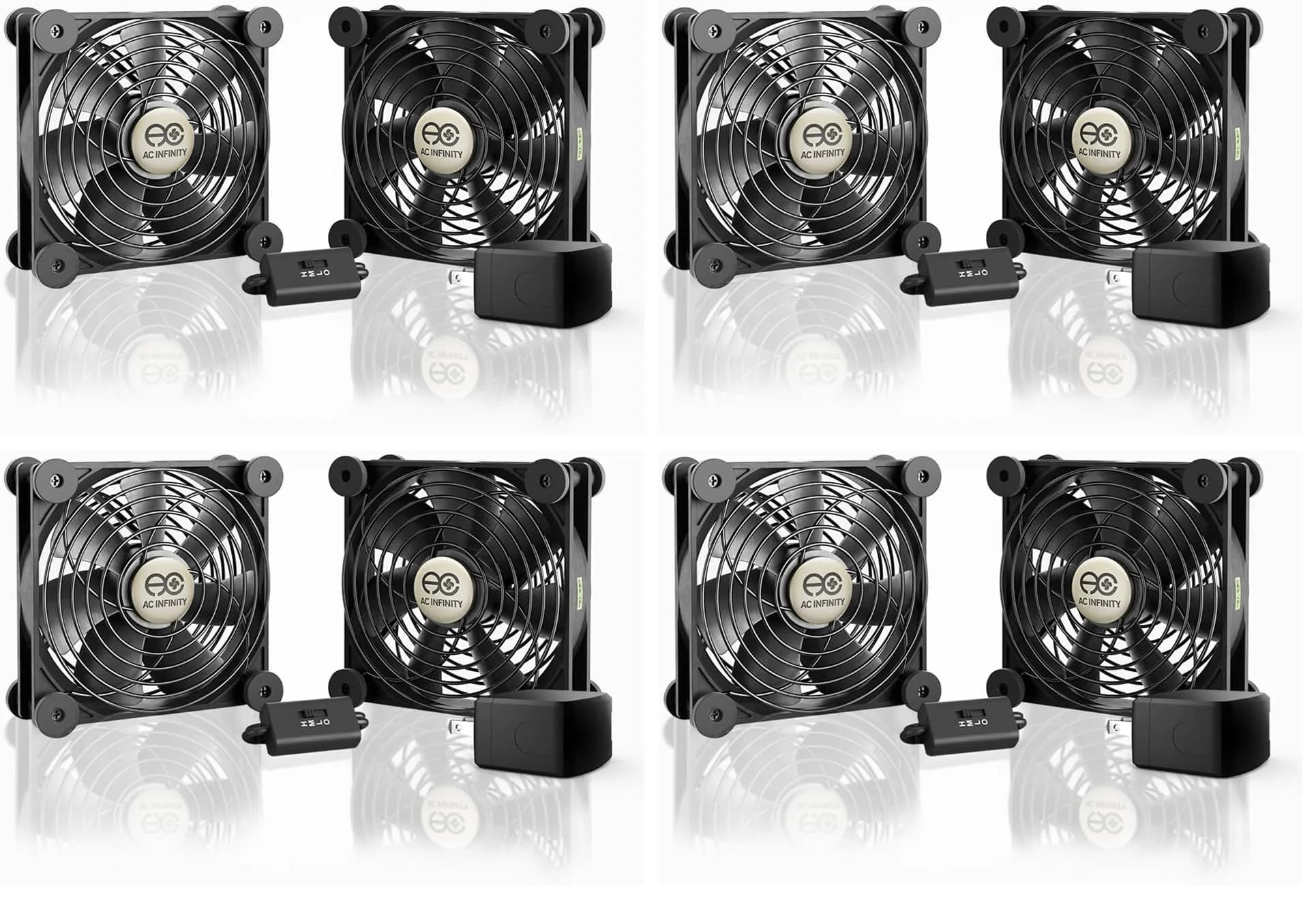 AC Infinity MULTIFAN S7-P Quiet Dual 120mm AC-Powered Fan Pack of 4 | UL-Certified Component Cooling — S7-P