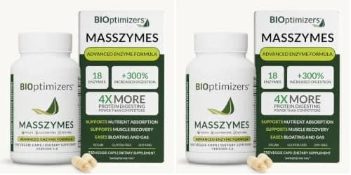 BIOptimizers MassZymes - Complete Digestive Enzymes Supplement for Gut Health - 250 Capsules (Pack of 2) | Bloating Relief & Energy Support thumbnail 1