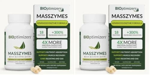 BIOptimizers MassZymes 30 Capsules | Complete Digestive Enzymes for Gut Health & Bloating Relief thumbnail 1