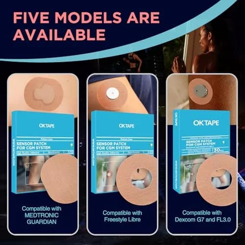 OK TAPE Adhesive Patches for Medtronic Guardian 60 Count (Pack of 4) | Waterproof & Sweatproof CGM Sensor Patches thumbnail 7