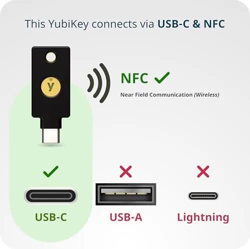 Yubico YubiKey 5C NFC Security Key (Pack of 2) | FIDO Certified MFA Passkey thumbnail 3