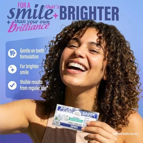 GuruNanda Teeth Whitening Strips Kit - 7-Day Treatment with Non-Slip, Dry Strip Technology - Whitening Designed with Care for a Brighter Smile (Pack of 4) thumbnail 3