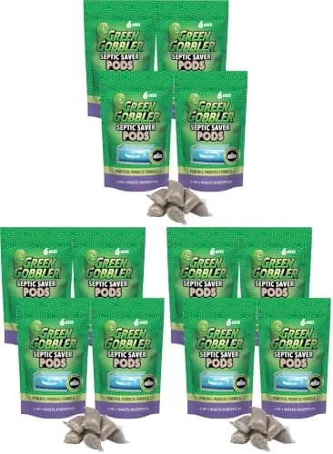 Green Gobbler Septic Saver Pods 72 Count (2.87 kg / 6.32 lb) | Natural Bacteria for Septic System Maintenance thumbnail 1