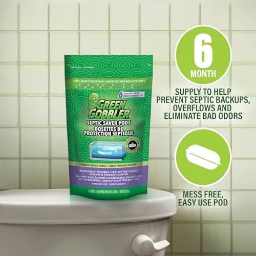 Green Gobbler Septic Saver Pods 72 Count (2.87 kg / 6.32 lb) | Natural Bacteria for Septic System Maintenance thumbnail 6