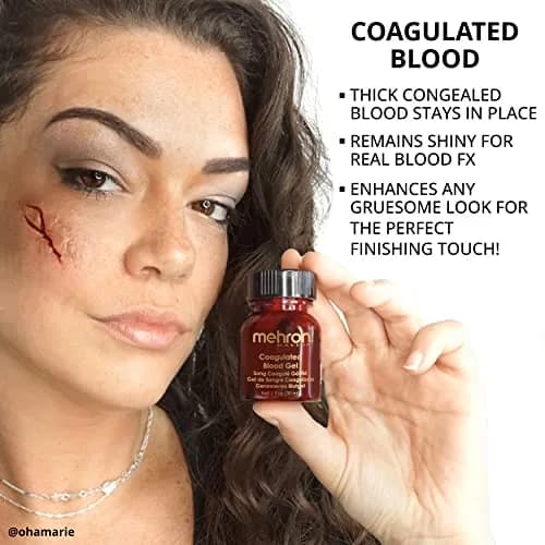 Mehron Makeup Coagulated Blood Gel | Fake Thick Blood Makeup for SFX, Halloween, Cosplay | 60ml (2 oz) Pack of 2 | Holds Shape Without Dripping thumbnail 4