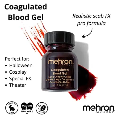 Mehron Makeup Coagulated Blood Gel | Fake Thick Blood Makeup for SFX, Halloween, Cosplay | 60ml (2 oz) Pack of 2 | Holds Shape Without Dripping thumbnail 3