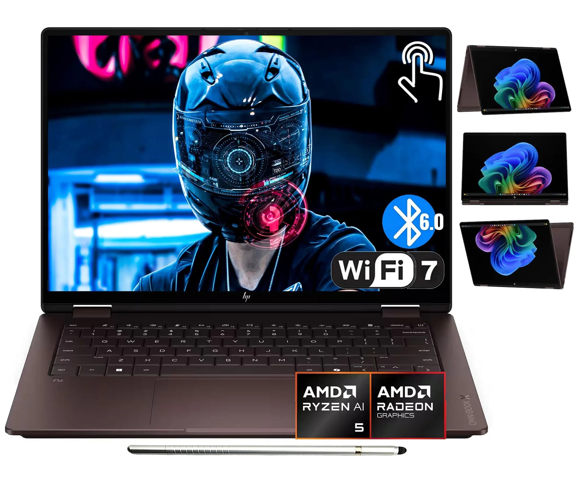 HP OmniBook X Flip 2-in-1 AI Laptop 14" 2K OLED Touchscreen | AMD Ryzen AI 5 430, 16GB LPDDR5X, 512GB SSD, Wi-Fi 7, Win11 - main product image