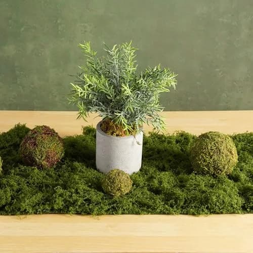 BYHER Green Artificial Moss Mat 30cm x 180cm (12" x 71") | Realistic Cloud Soft Feel for Crafts & Decor thumbnail 9