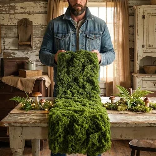 BYHER Green Artificial Moss Mat 30cm x 180cm (12" x 71") | Realistic Cloud Soft Feel for Crafts & Decor thumbnail 2