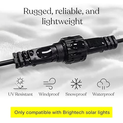 Brightech Ambience Pro Waterproof Extension Cable for Solar Outdoor String Lights, 6 Ft Pack of 2 | Rugged & Reliable thumbnail 5
