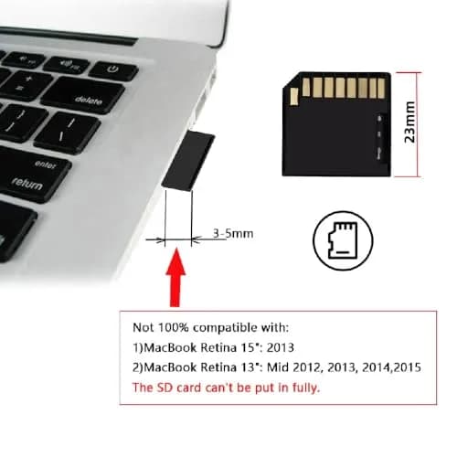 cablecc Micro SD to SD Card Adapter | Low Profile Short Body for Mac Laptops, 512GB Max Capacity thumbnail 5
