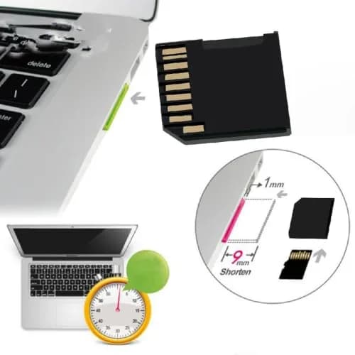 cablecc Micro SD to SD Card Adapter | Low Profile Short Body for Mac Laptops, 512GB Max Capacity thumbnail 4
