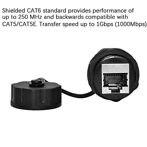 ANMBEST Shielded CAT6 RJ45 Waterproof Connector Panel Mount Coupler 20-Pack | IP68 Rated for Industrial Ethernet thumbnail 2