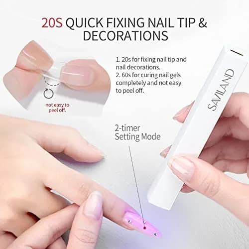 SAVILAND Cordless Mini UV Nail Lamp 6W | Flash Cure & Prevents Gel Shifting thumbnail 4