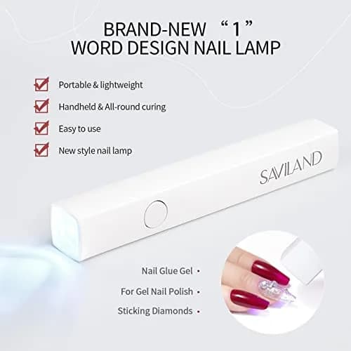 SAVILAND Cordless Mini UV Nail Lamp 6W | Flash Cure & Prevents Gel Shifting thumbnail 2