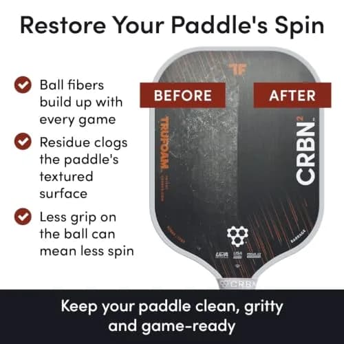 CRBN Pickleball Paddle Eraser Blue 1-Pack | Cleans Carbon Fiber Paddles thumbnail 2