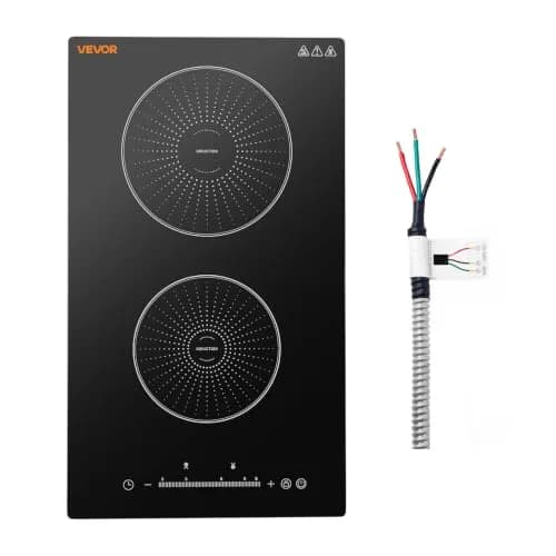 VEVOR 12In 2 Burner Induction Cooktop | 9 Power Levels, Built-in & Countertop, 220V, Easy-Clean Ceramic Glass thumbnail 1