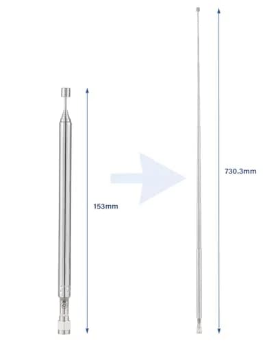 POBADY 8-Section Telescopic Antenna 73.03cm (28.75in) | SMA Male Connector for AM/FM Radio Receivers thumbnail 6