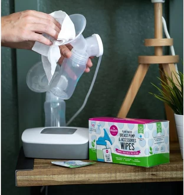 Dapple Baby Breast Pump Wipes Singles 60 Count (2x30) | Hypoallergenic & Plant-Powered for On-the-Go Cleaning thumbnail 4