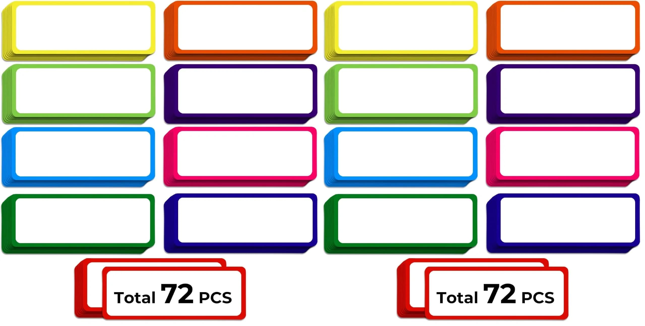 Utron Magnetic Dry Erase Labels 3.2"x1.2" (72PCS, 9 Colors) | Reusable Name Plates for Whiteboards & Lockers