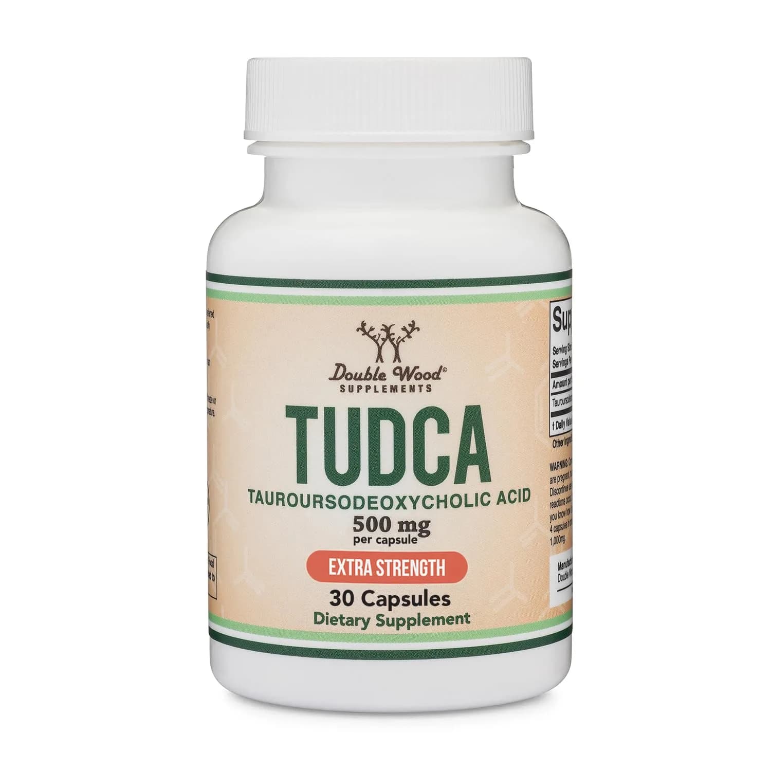 Double Wood Supplements TUDCA Tauroursodeoxycholic Acid 500mg Capsules | Liver Health Support (30 Count)