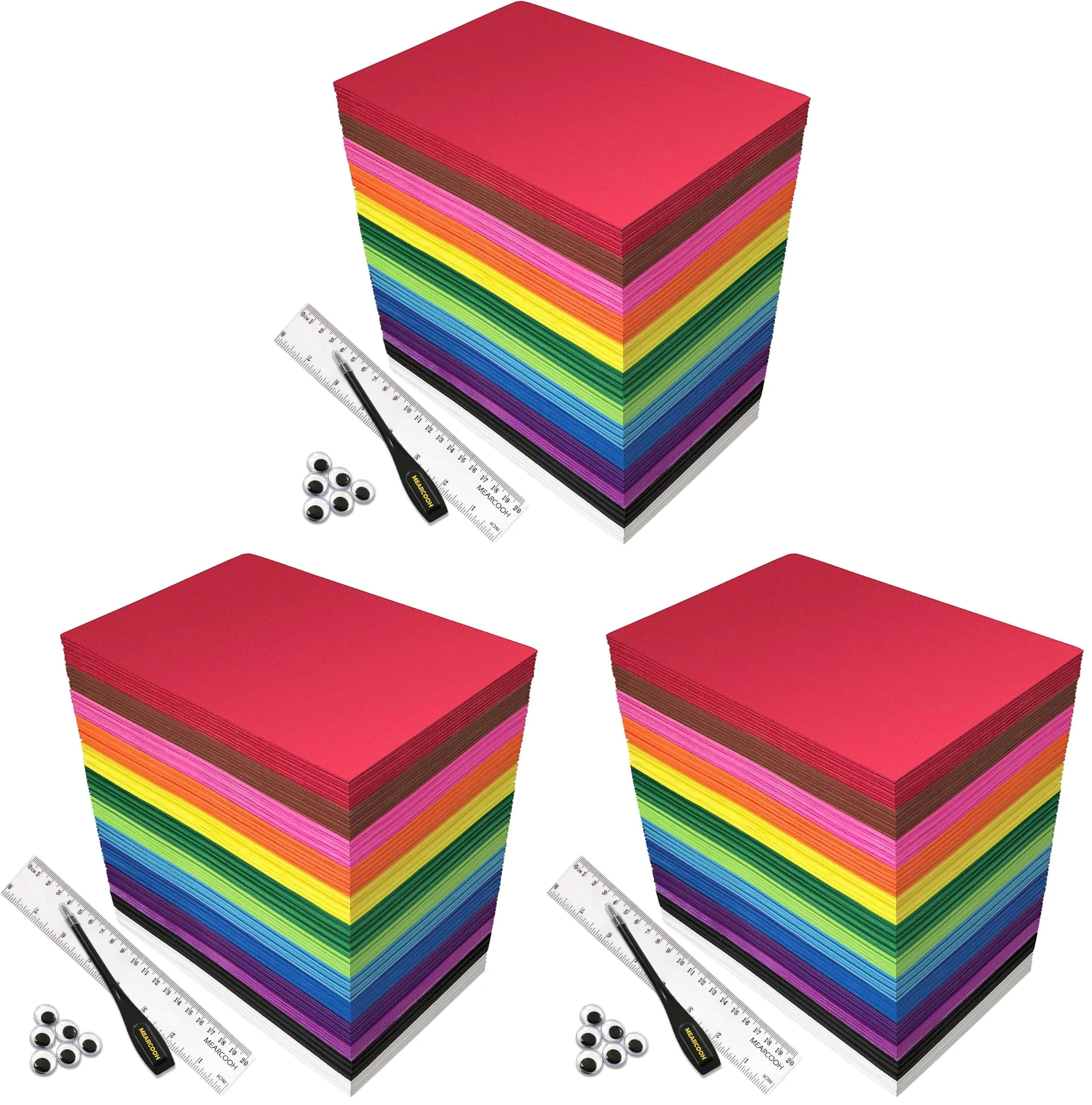 MEARCOOH Craft Foam Sheets 21.5 cm x 14 cm x 1.8 mm | 312 Pack Multi-Color EVA Foam Paper Set for DIY Projects - main product image