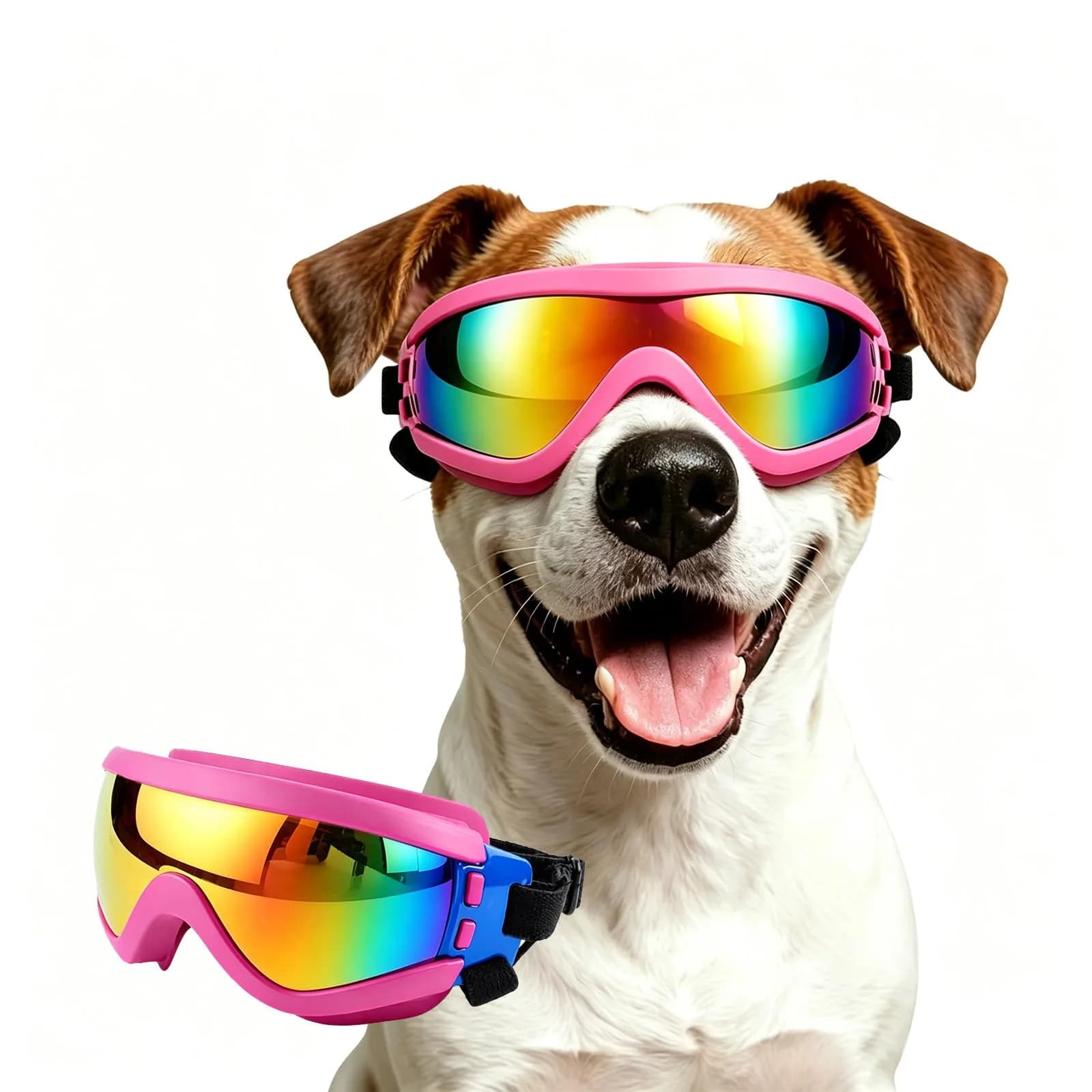 Enjoying Gloss Pink Dog Goggles for Medium Breeds | UV Protection, Windproof & Adjustable