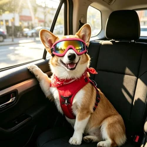 Enjoying Gloss Pink Dog Goggles for Medium Breeds | UV Protection, Windproof & Adjustable thumbnail 2